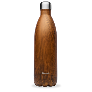 Qwetch Bouteille isotherme inox wood 1000ml - 10266